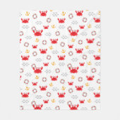 Crab met Lifebuoy Fleece Deken (Voorkant)