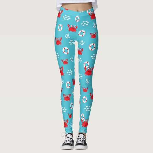 Crab met Lifebuoy Leggings (Voorkant)