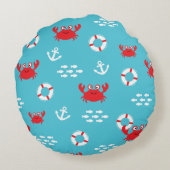 Crab met Lifebuoy Rond Kussen (Achterkant)