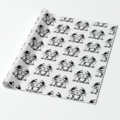 Crab Monogram in een Black Stencil Style Cadeaupapier (Uitgerold)