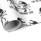 Crab Monogram in een Black Stencil Style Cadeaupapier (Rol Hoek)