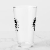 Crab Monogram in een Black Stencil Style Glas (Rechts)