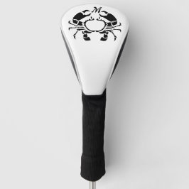 Crab Monogram in een Black Stencil Style Golfheadcover