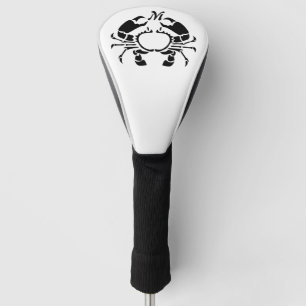 Crab Monogram in een Black Stencil Style Golfheadcover