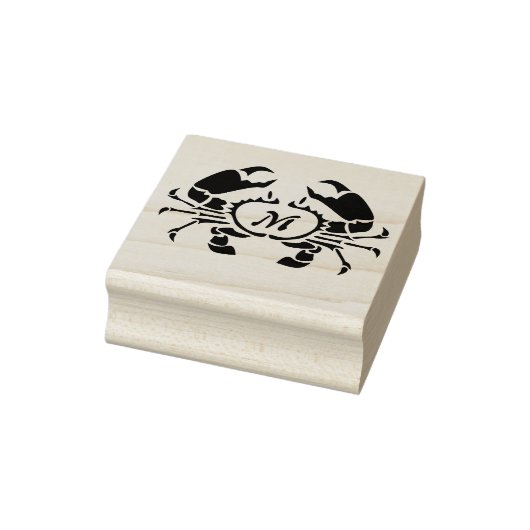 Crab Monogram in een Black Stencil Style Rubberstempel (Stempel)