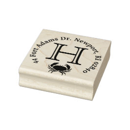 Crab Monogram Return-adres Rubberstempel