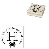 Crab Monogram Return-adres Rubberstempel (Gestempeld)