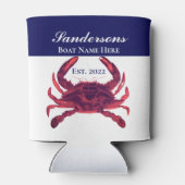 Crab Nautical Burgundy Maroon Red Koelbox Blikjeskoeler (Achterkant)