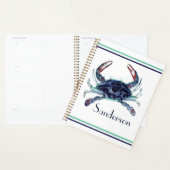 Crab Nautical Navy Blue en White Planner (Display)