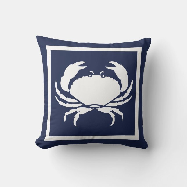 CRAB nautique extérieur blanc sur coussin de marin (Recto)