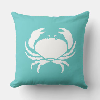 CRAB nautique extérieur turquoise bleu mer coussin