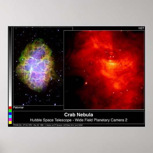 Crab Nebula Hubble Telescope Poster (Voorkant)