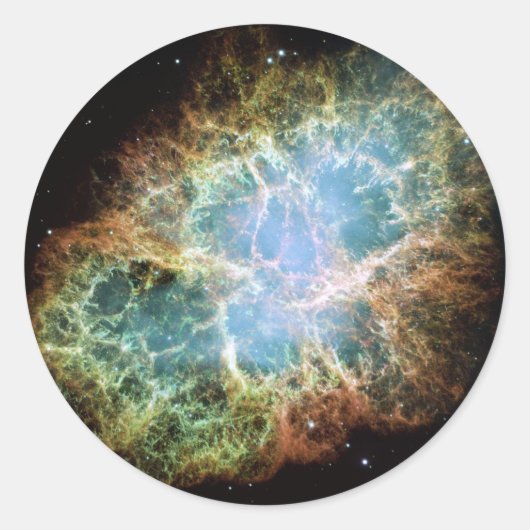 Crab Nebula Ronde Sticker (Voorkant)