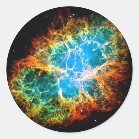 Crab Nebula Supernova Remnant Hubble Space Photo Ronde Sticker (Voorkant)