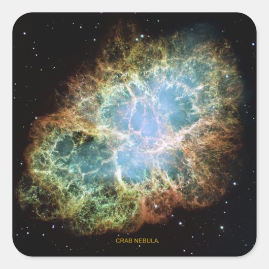 Crab Nebula Vierkante Sticker (Voorkant)