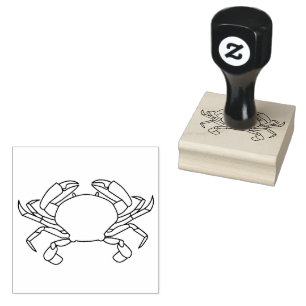 Crab Ocean Beach Zee nautische vis Waterverf Rubberstempel