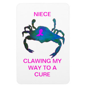 Crab Pink Ribbon Car magnet Breast Cancer Magneet