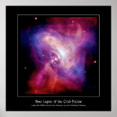 Crab Pulsar Time Lapse - Neutron Star Poster (Voorkant)