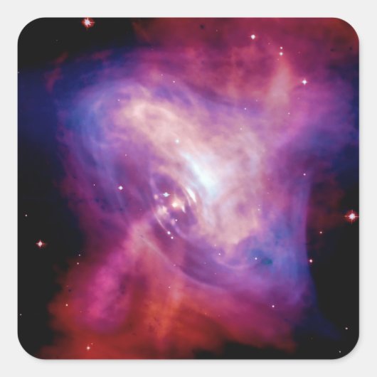 Crab Pulsar Time Lapse - Neutron Star Vierkante Sticker (Voorkant)