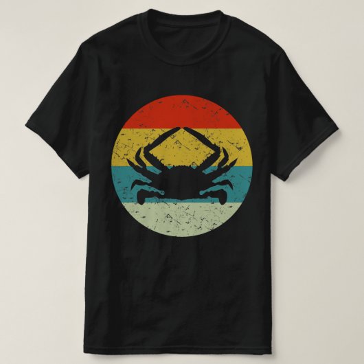 Crab retro silhouette 70s t-shirt (Design voorkant)