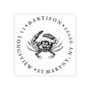 Crab ROUND RETOURADRES Rubberstempel