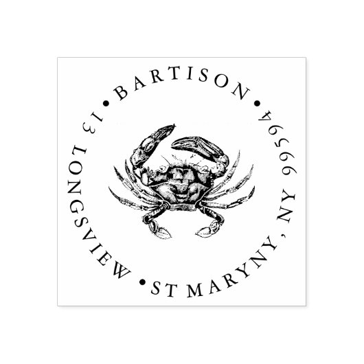 Crab ROUND RETOURADRES Rubberstempel (Afrduk)