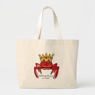 Crab Royalty, MeWarriorWoman op Twitch Grote Tote Bag