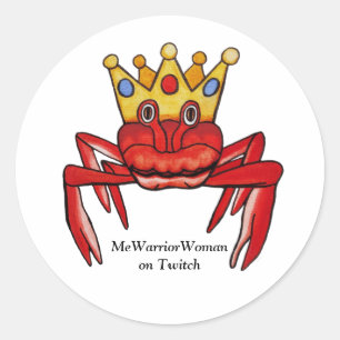 Crab Royalty, MeWarriorWoman op Twitch Ronde Sticker