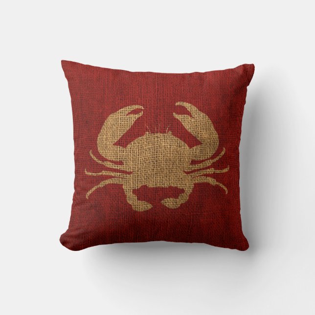Crab Rustic Red Kussen (Voorkant)