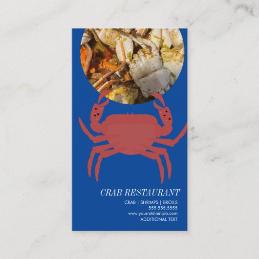 Crab Seafood Broil Restaurant Carte de visite (Devant)