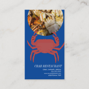 Crab Seafood Broil Restaurant Zakelijke Kaart Visitekaartje