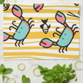 Crab Seafood Fish Pattern  Theedoek (Gevouwen)