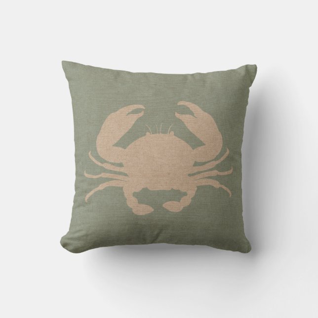 Crab Shell Seafoam Green Kussen (Voorkant)