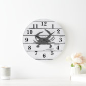 Crab Shiplap Beach Rustic Painting Grote Klok (Huis)