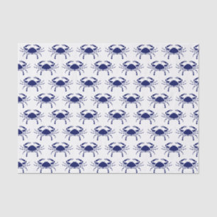 Crab Silhouette #2 Teken Blue Tissue Paper Tissuepapier