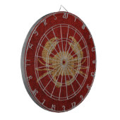 Crab Silhouette in Rustic Red Burlap Kijk Dartbord (Voorkant Links)