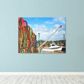 Crab Traps Gestapeld en klaar Canvas Afdruk (Insitu (Houten vloer))