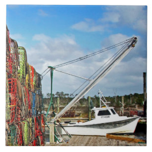 Crab Traps Gestapeld en klaar Tegeltje