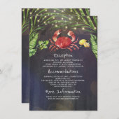 Crab Tropical Wedding Informatie Gast Informatiekaartje (Voorkant / Achterkant)