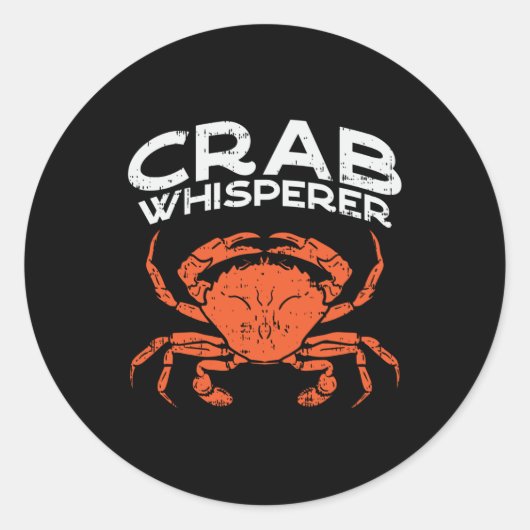 Crab Whisperer Crabbing Ronde Sticker (Voorkant)