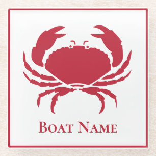 CRAB WHITE op ZWART Stijlvolle Moderne Stripes Ter Glazen Onderzetter