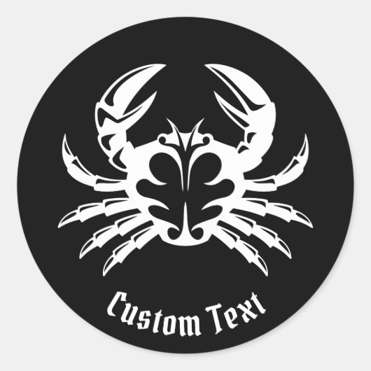 Crab White Ronde Sticker (Voorkant)