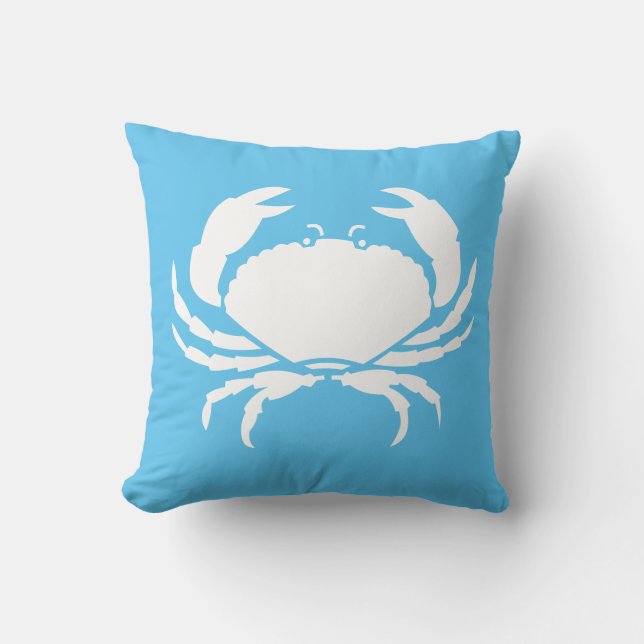 CRAB WIT alleen blauwe kussen (Voorkant)