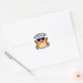 CrabAbsoluut Clawsome Funny Crab Pun Ronde Sticker (Envelop)