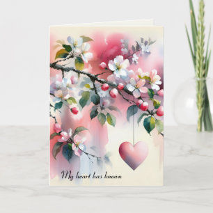 Crabapple Tree Heart Sympathie Kaart