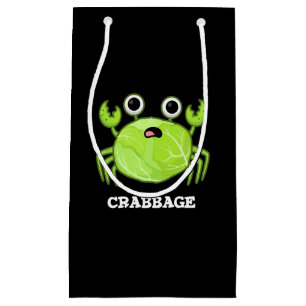 Crabbage Funny Cabbage Crab Pun Dark BG Klein Cadeauzakje