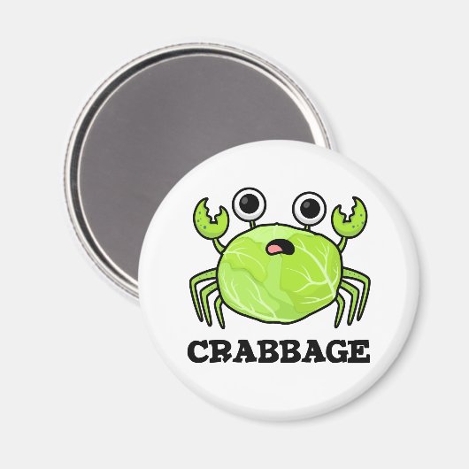 Crabbage Funny Cabbage Crab Pun Magneet (Voorkant / Achterkant)