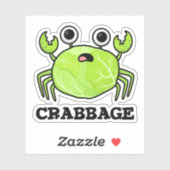 Crabbage Funny Cabbage Crab Pun Sticker (Vel)