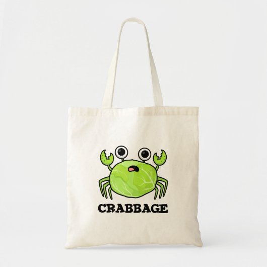 Crabbage Funny Cabbage Crab Pun Tote Bag (Voorkant)