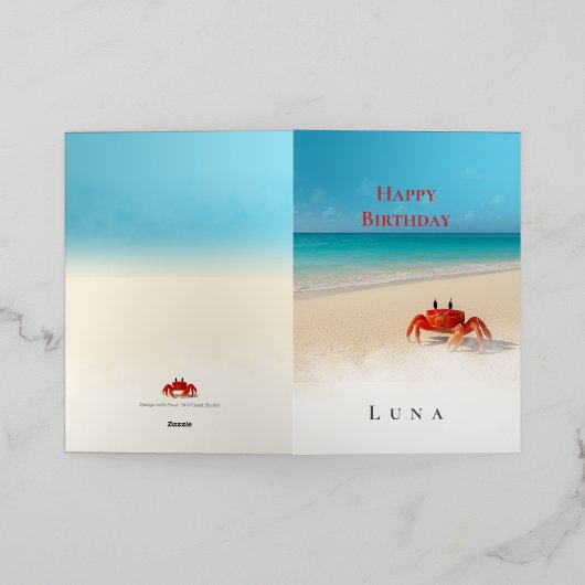 Crabby Bold - pittige aangepaste verjaardag Kaart (Buiten Laag)